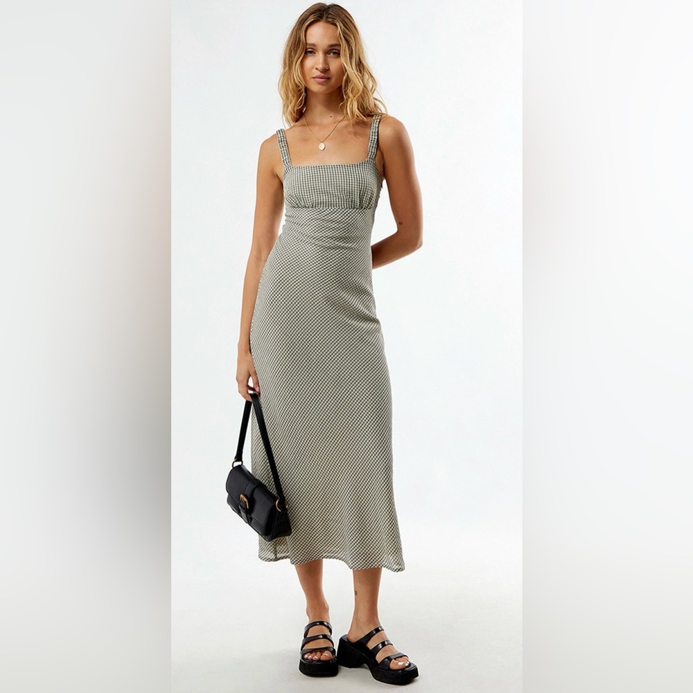 Your Favorite Plaid Bustier Midi Dress from PacSun Size XS